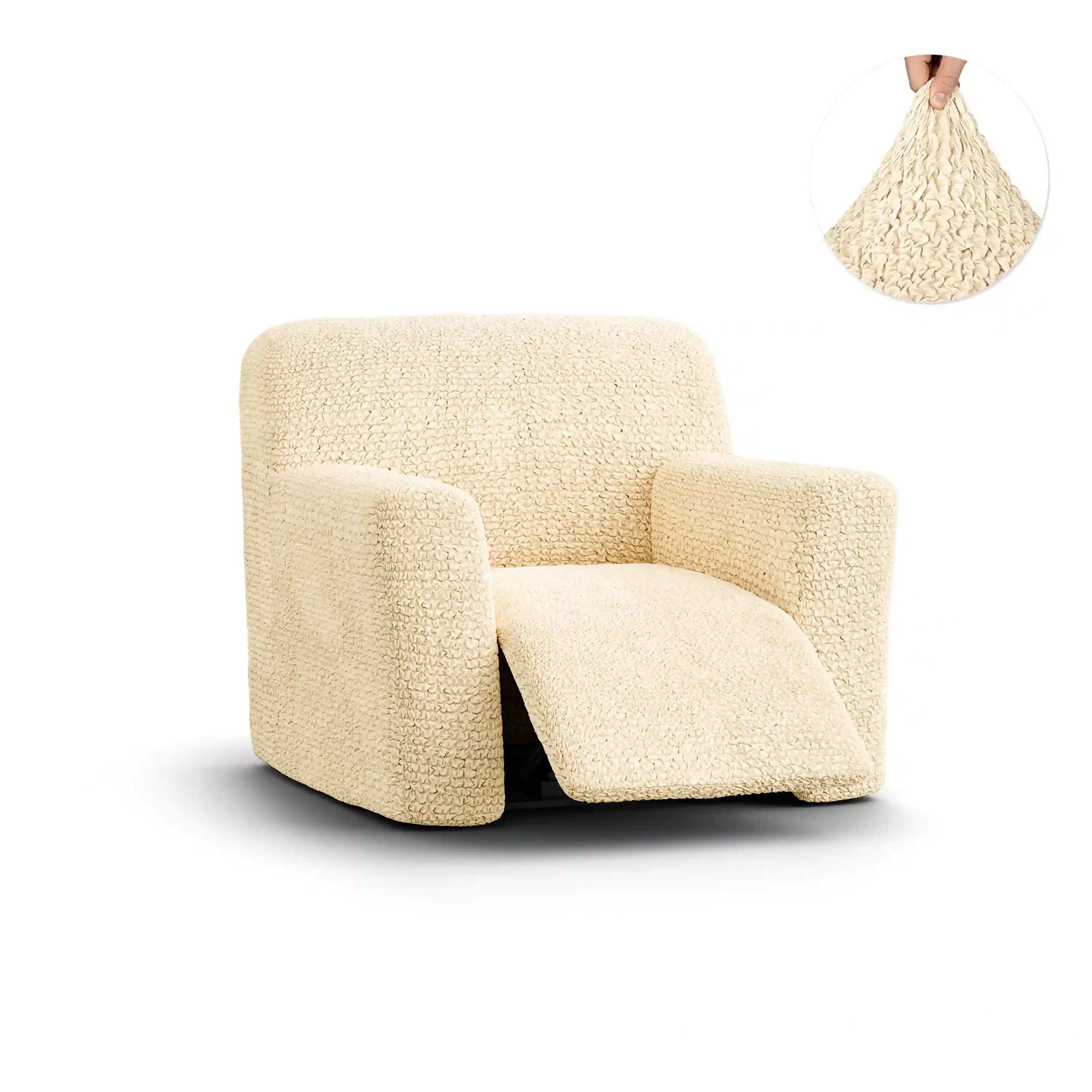 Recliner Chair Cover - Beige, Microfibra